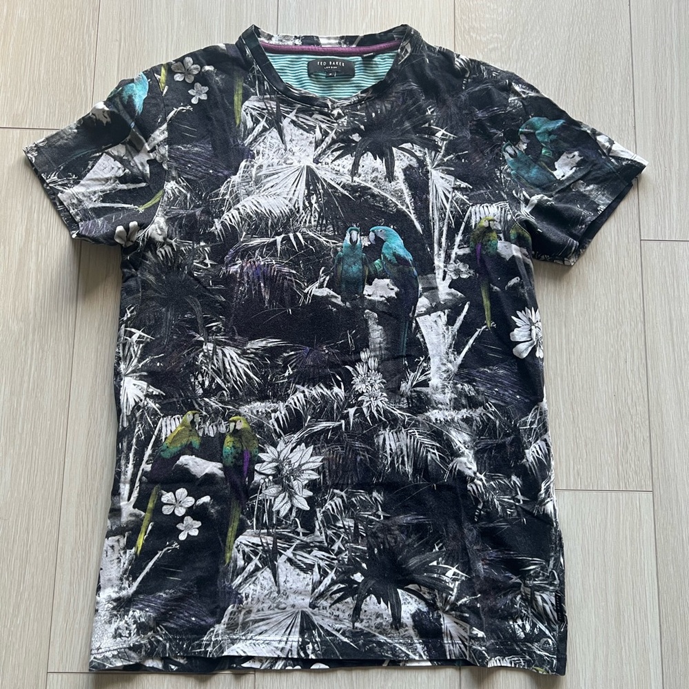 Ted Baker Black Tropical Print Shirt